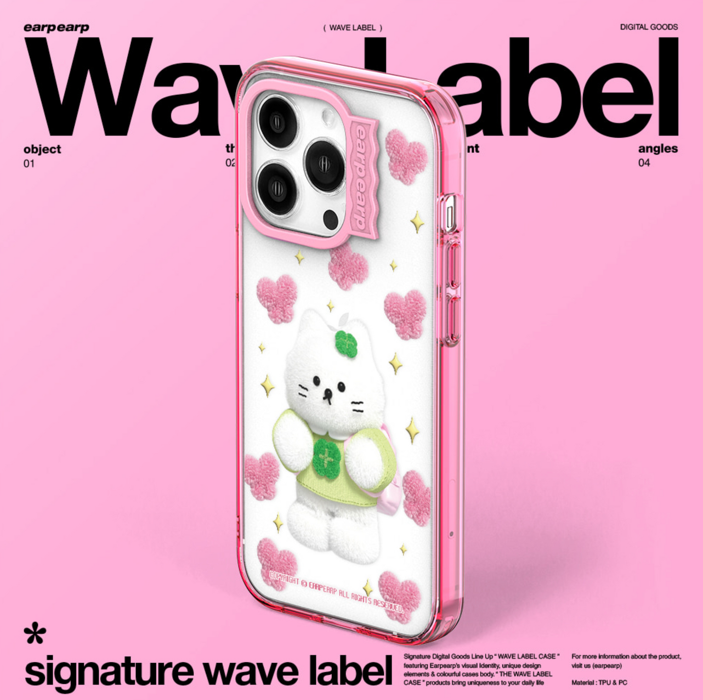 ｜earp earp｜ Wave Label Clover ChiChi Clear Phone Case / MagSafe Phone Case