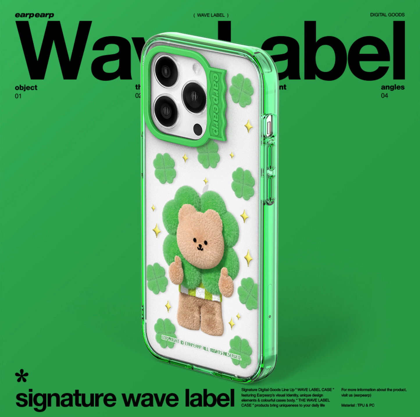 ｜earp earp｜ Wave Label Clover Covy Clear Phone Case / MagSafe Phone Case