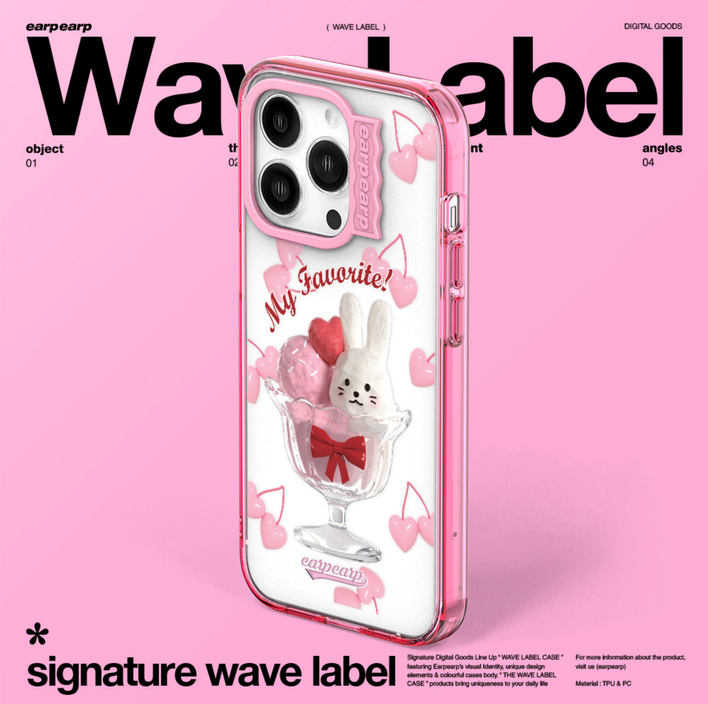 ｜earp earp｜ Wave Label Ice-cream PoPo Clear Phone Case / MagSafe Phone Case