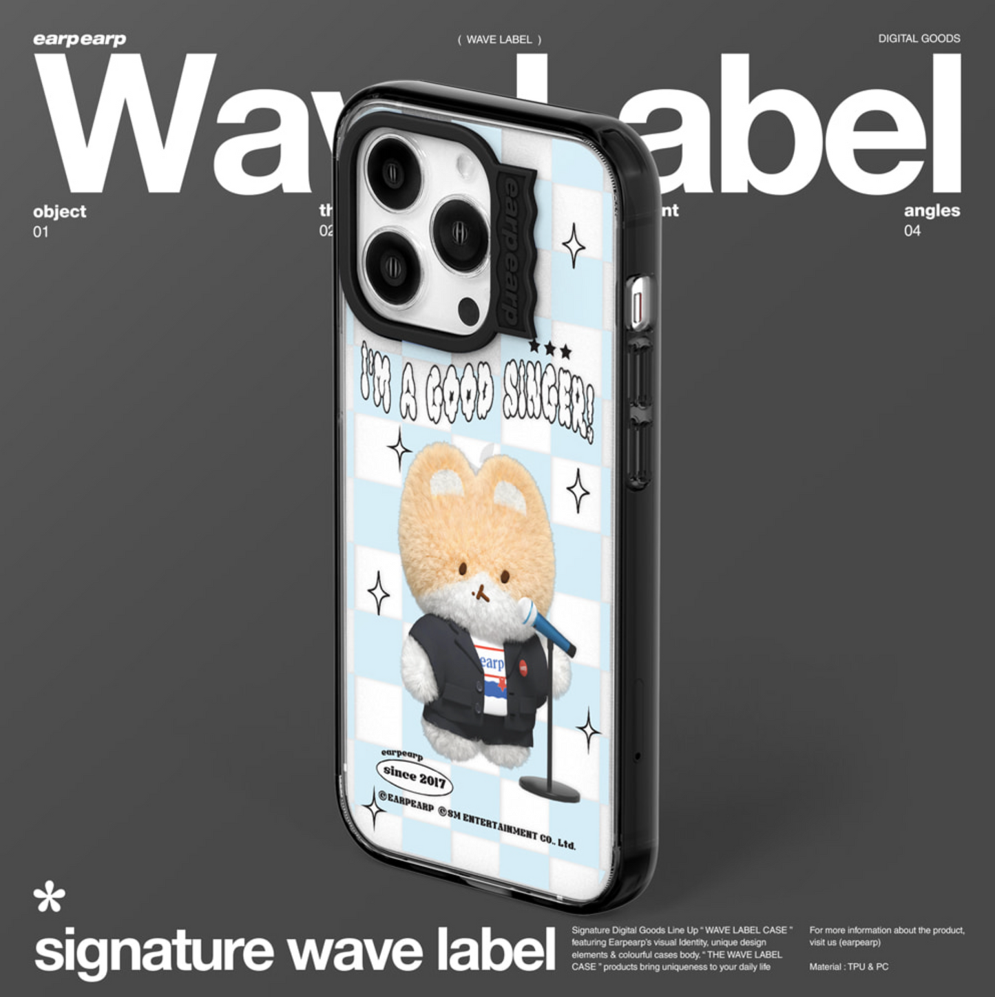 ｜earp earp｜ Wave Label Good Singer Clear Phone Case / MagSafe Phone Case