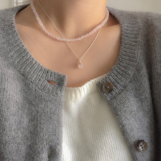 ｜moat｜ Pink Ball Necklace (silver925)