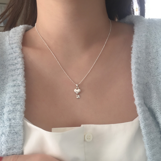 ｜moat｜ Double Luv Necklace (silver925)