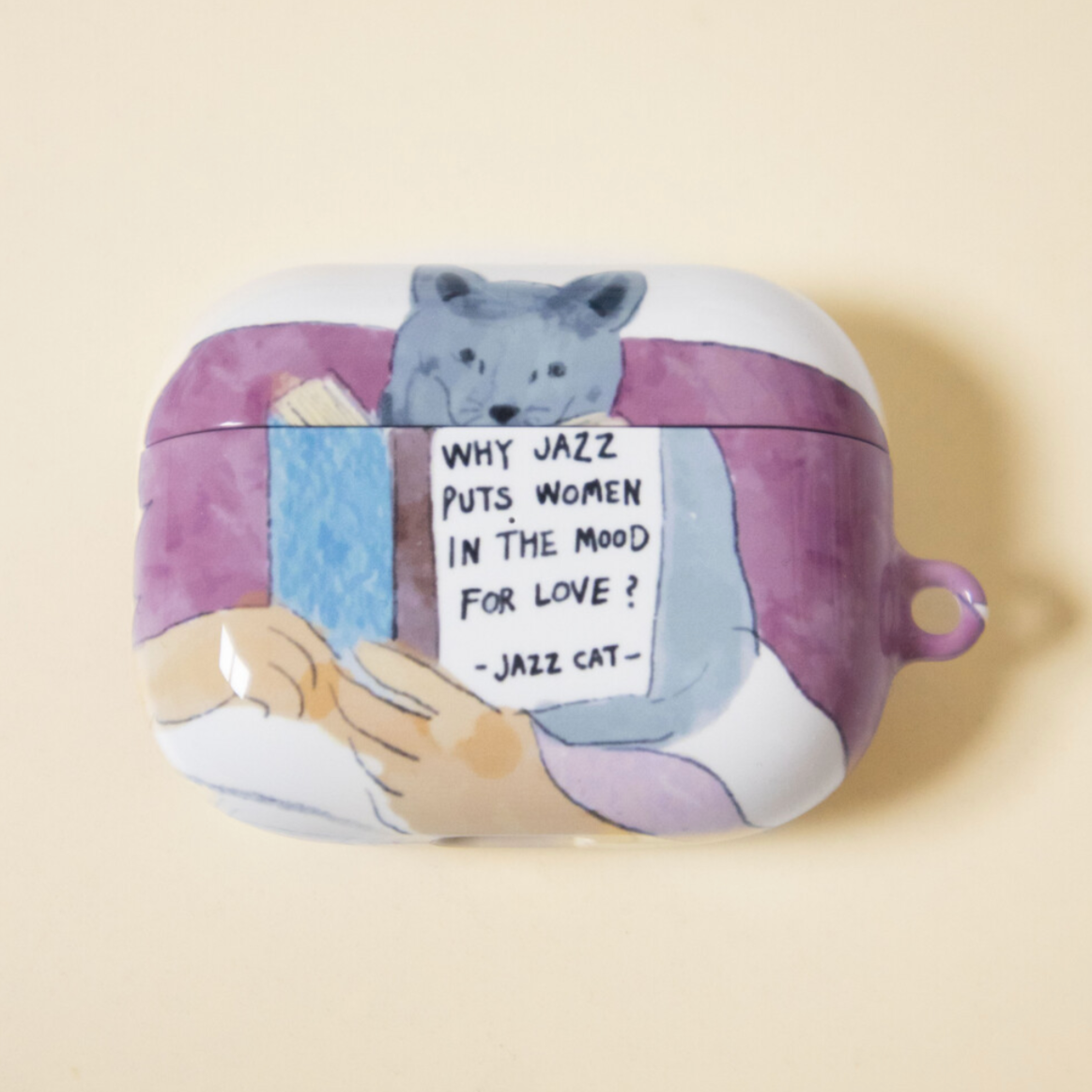 ｜JAZZ OR NOT｜ Thinking Cat Airpods Case