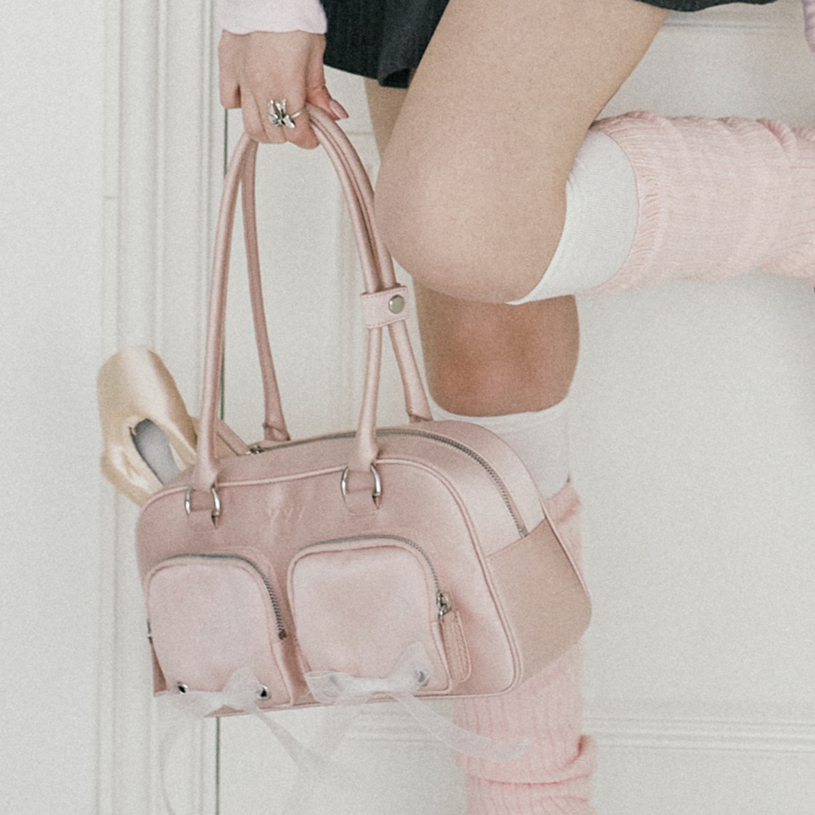 ｜VVV｜ Ribbon Pocket Tote Shoulder bag (Pink)