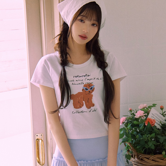 ｜rola rola｜ ROLA SUNGLASSES PUPPY T-SHIRT WHITE