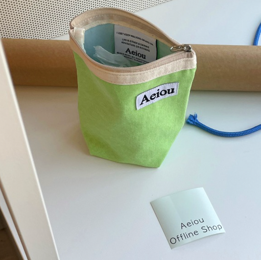 ｜aeiou｜ Aeiou Basic Pouch (M size) Green Apple Sherbet
