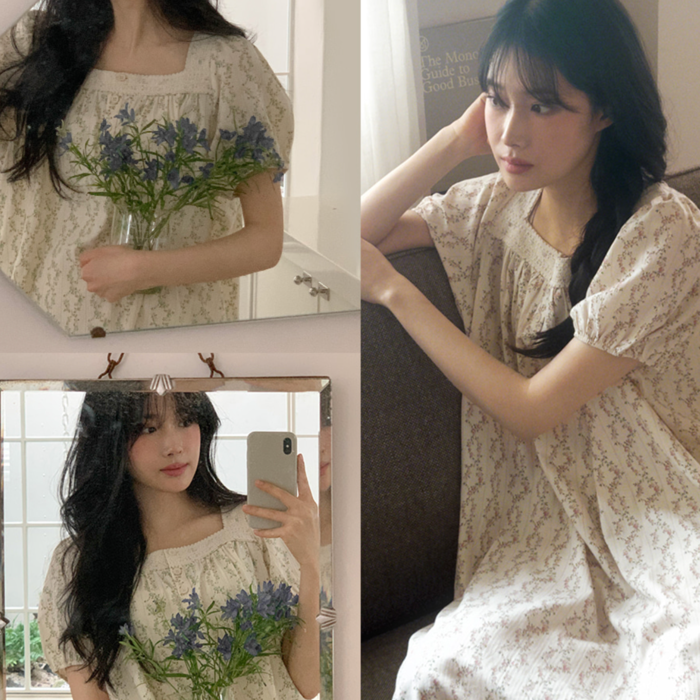 ｜Juuneedu｜ Cosette Flower Short Sleeve Pyjama Set