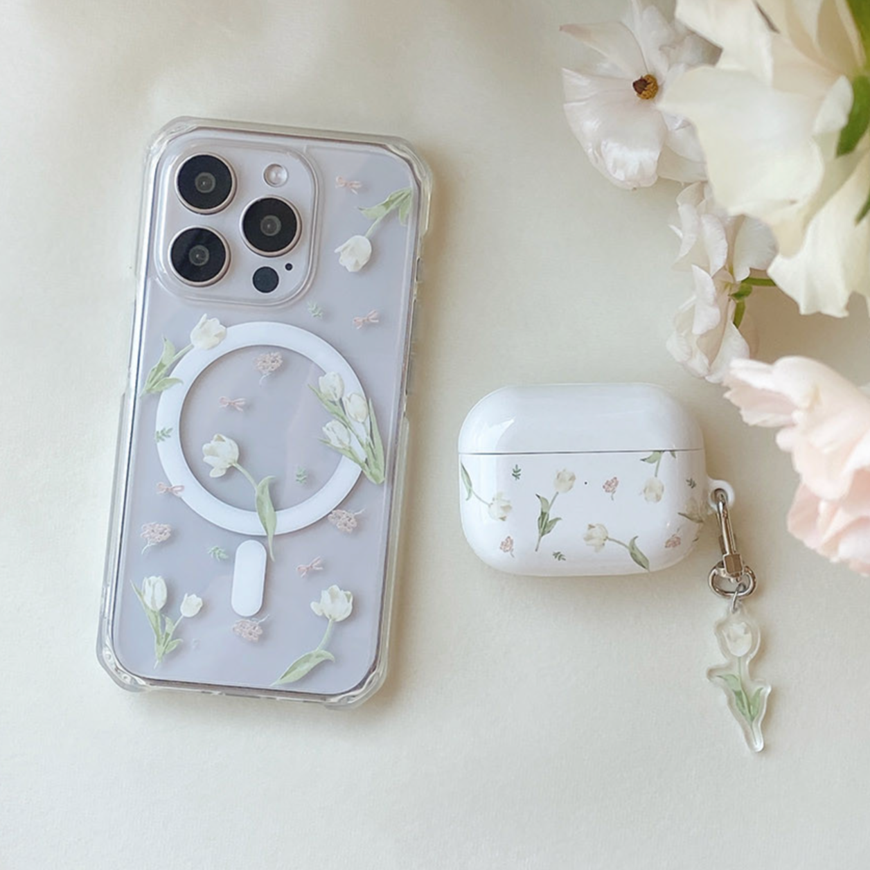 ｜Romantic Mood｜ Chiffon Tulip MagSafe Phone Case