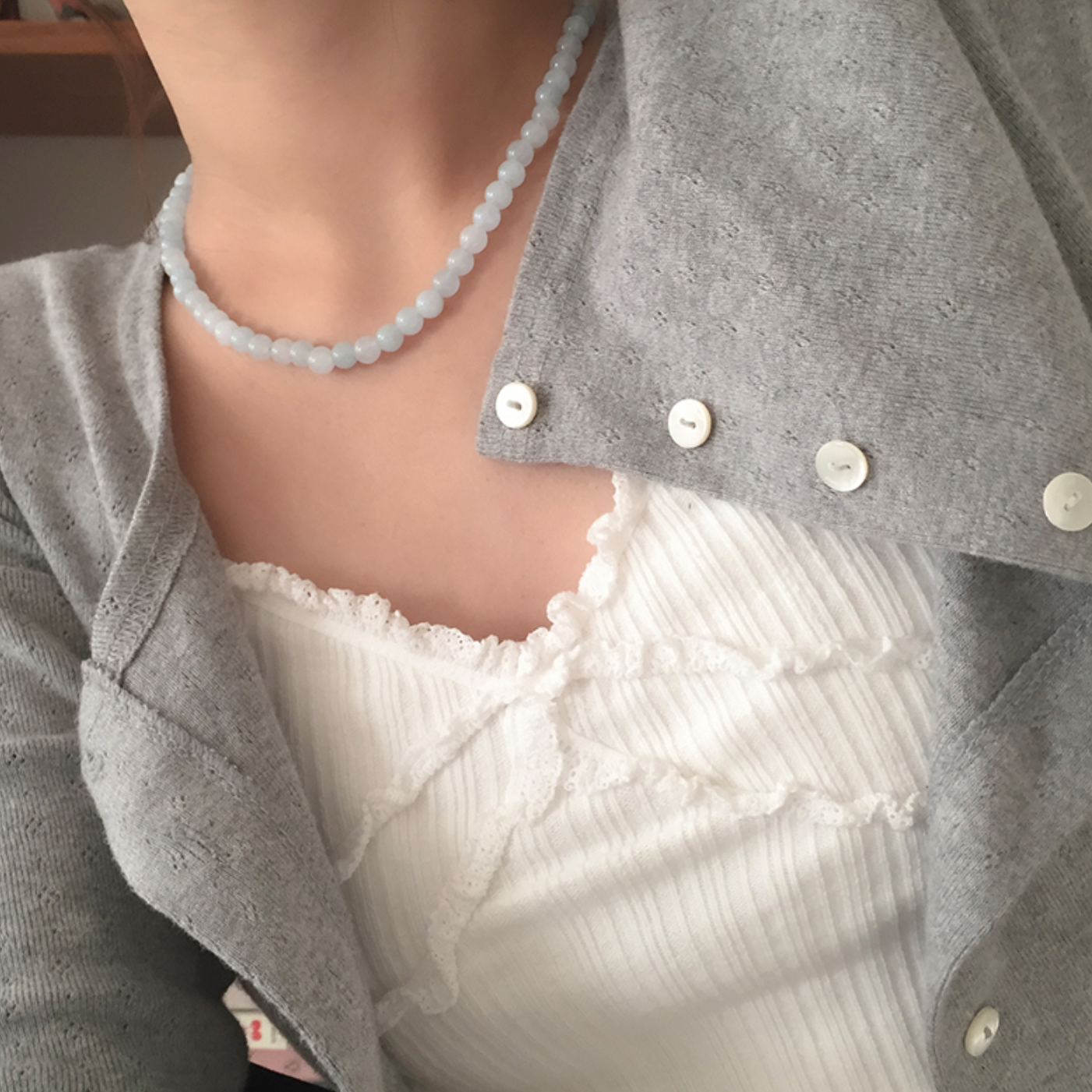 ｜moat｜ Aqua Marine Necklace (Silver925)