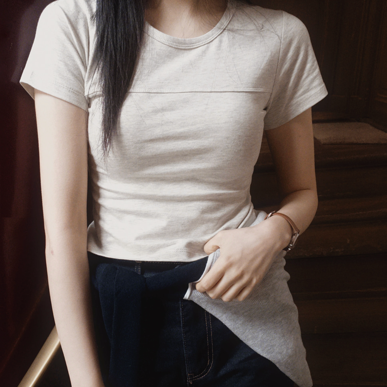 ｜SLOWAND｜ # SLOWMADE Stitch Front Line T-shirt