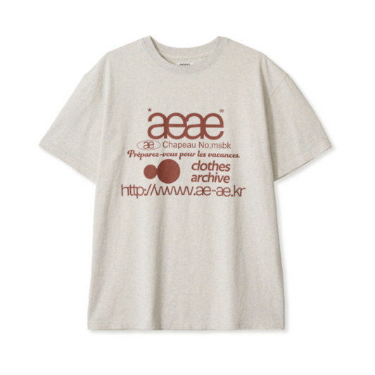 ｜aeae｜ WEB LOGO T-SHIRTS ｜OATMEAL｜
