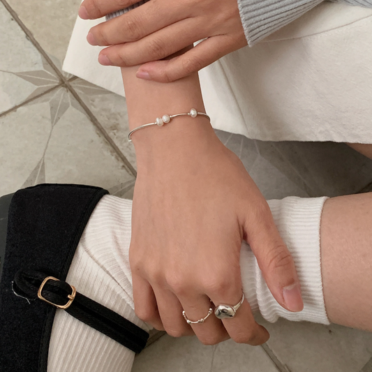 ｜SOYE PI-NE｜ Freshwater Pearl Silver Bracelet