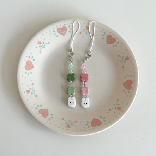 ｜flo.d studio｜ Lucky Bunny Beads Keyring