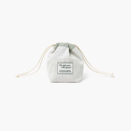 ｜depound｜ Stripe Drawstring Pouch (Mint)