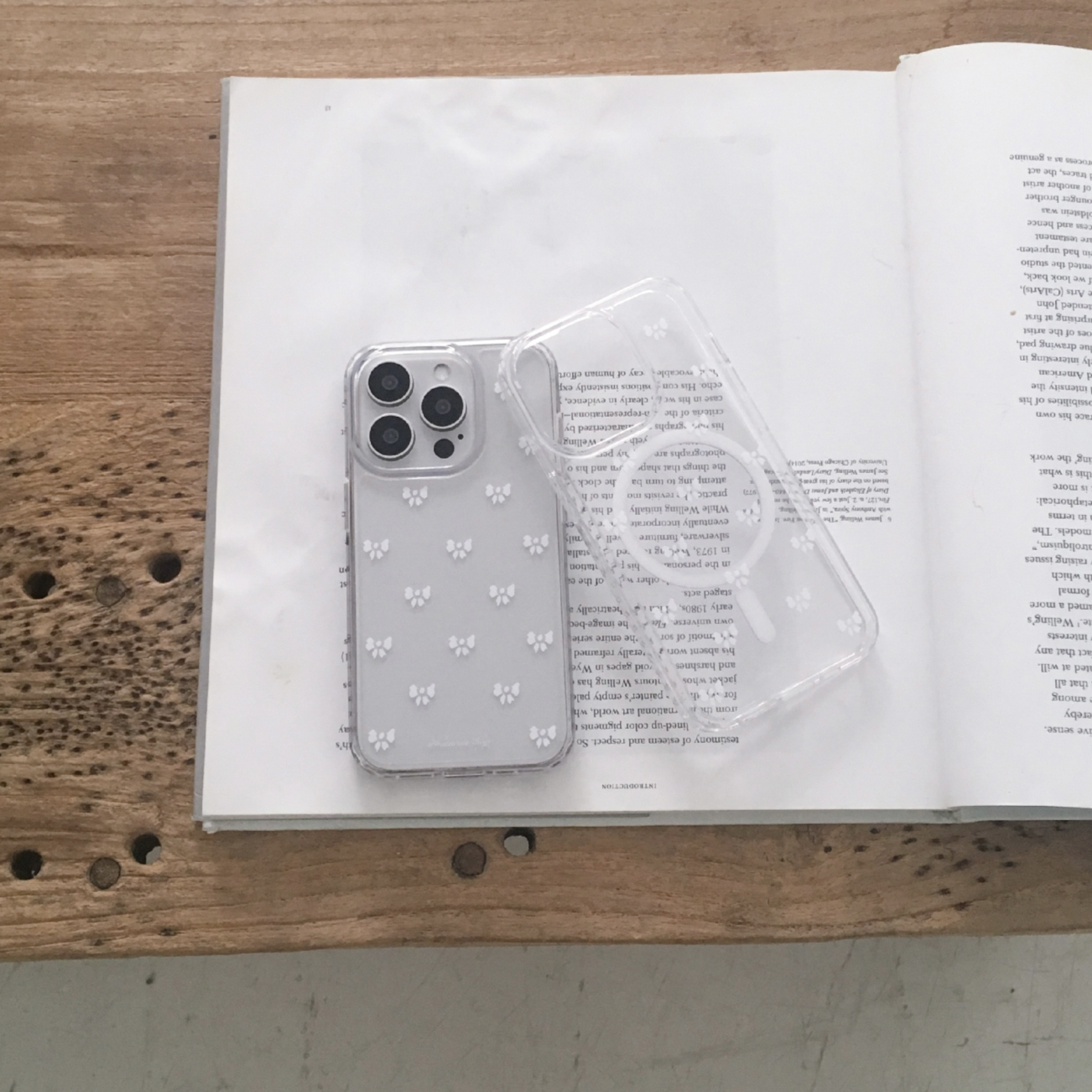 ｜whatiwon｜ Clear Ribbon Phone Case (Jelly Hard / MagSafe)