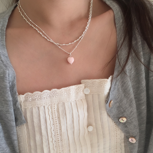 ｜moat｜ Pink Shell Necklace (Silver925)