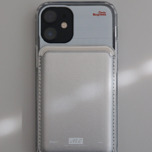 ｜Malgrecela｜ Magsafe Clear Case - Grey Stripe