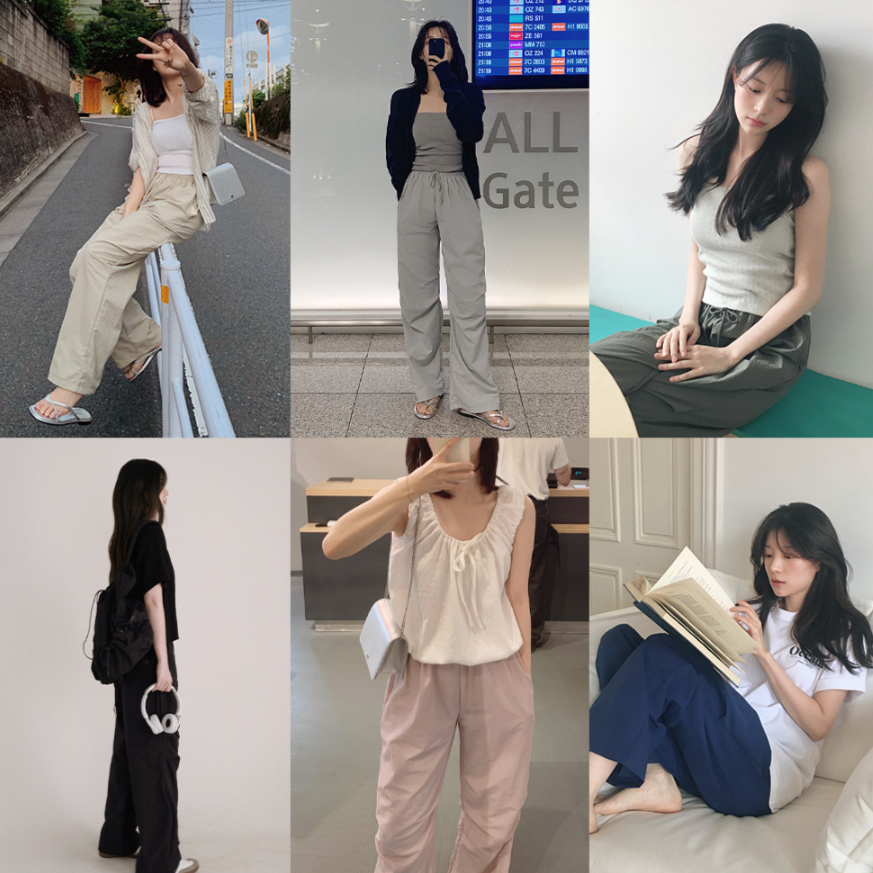 ｜SLOWAND｜ # SLOWMADE Cool Summer Washer Wide Pants