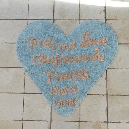 ｜HOTEL PARIS CHILL｜ Heart Shaped Rug (Sky)