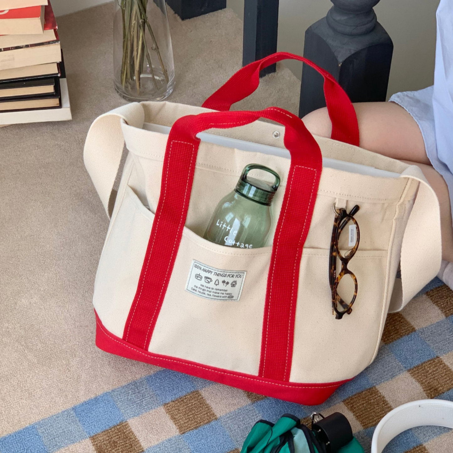 ｜OLIVET｜ Happy Things For You Tote Bag (Red)