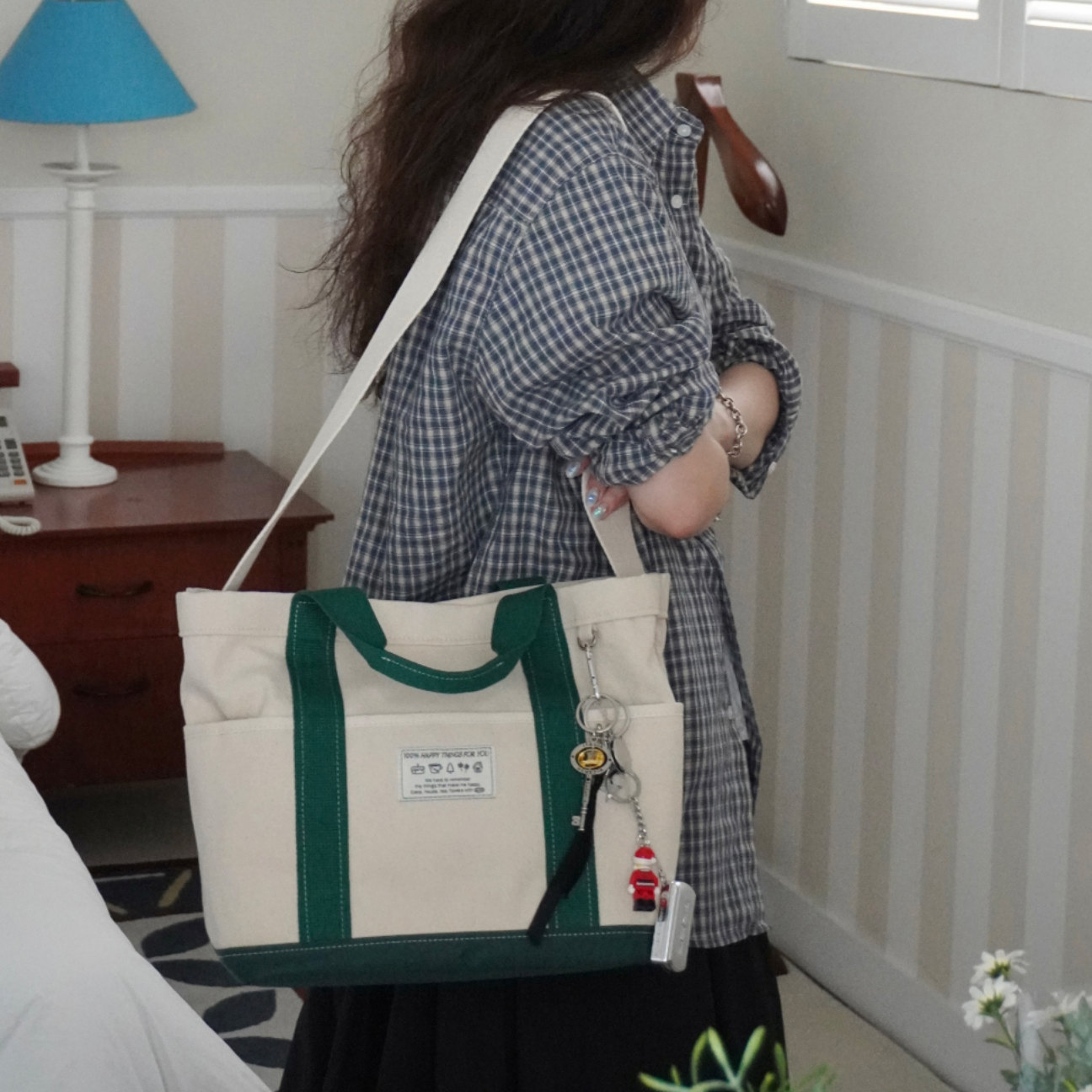 ｜OLIVET｜ Happy Things For You Tote Bag (Green)