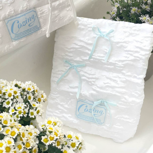 ｜COZING｜ Pillow Notebook Pouch (Jacquard White)