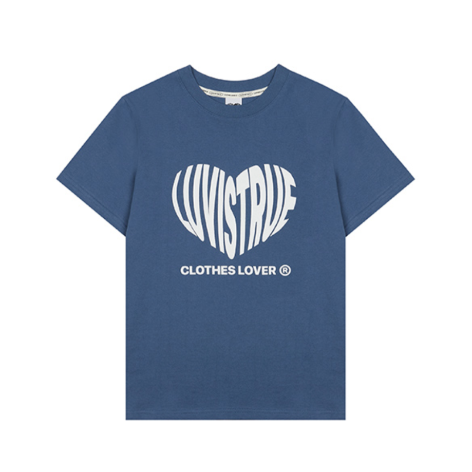 ｜LUVISTRUE｜ SU HEART LOGO TEE (BLUE)