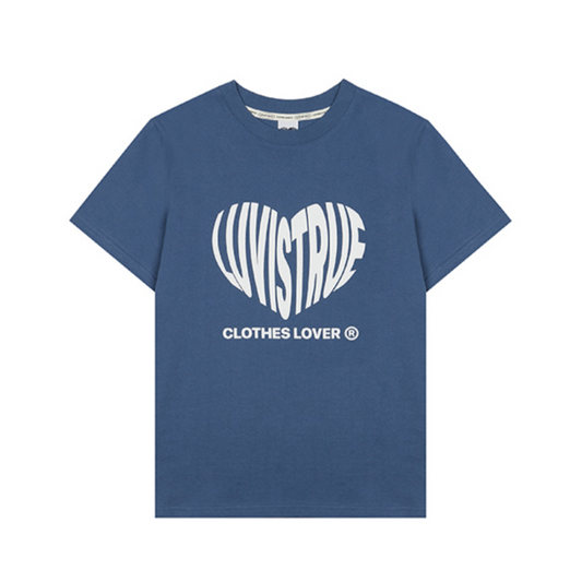 ｜LUVISTRUE｜ SU HEART LOGO TEE (BLUE)