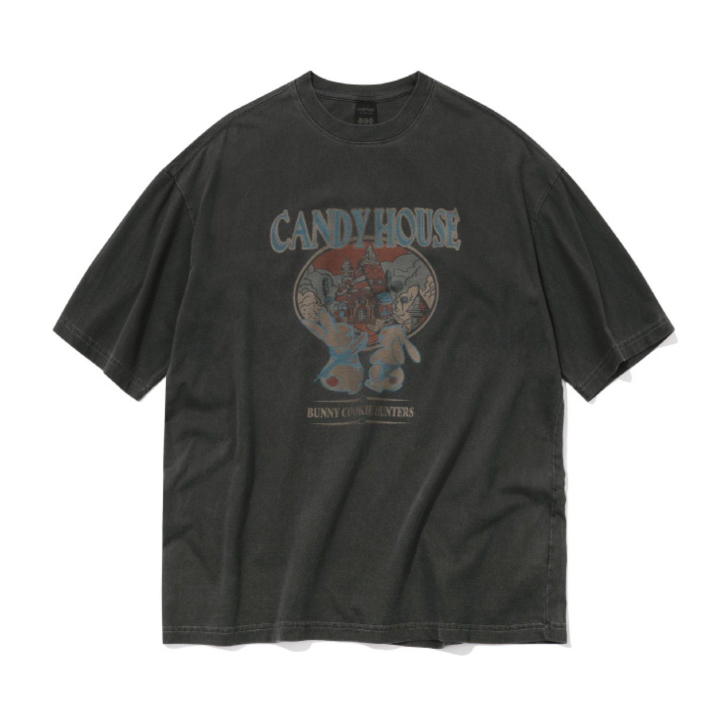 ｜CPGN STUDIO｜ Candy House Pigment Short-Sleeved T-Shirt Smoke Black