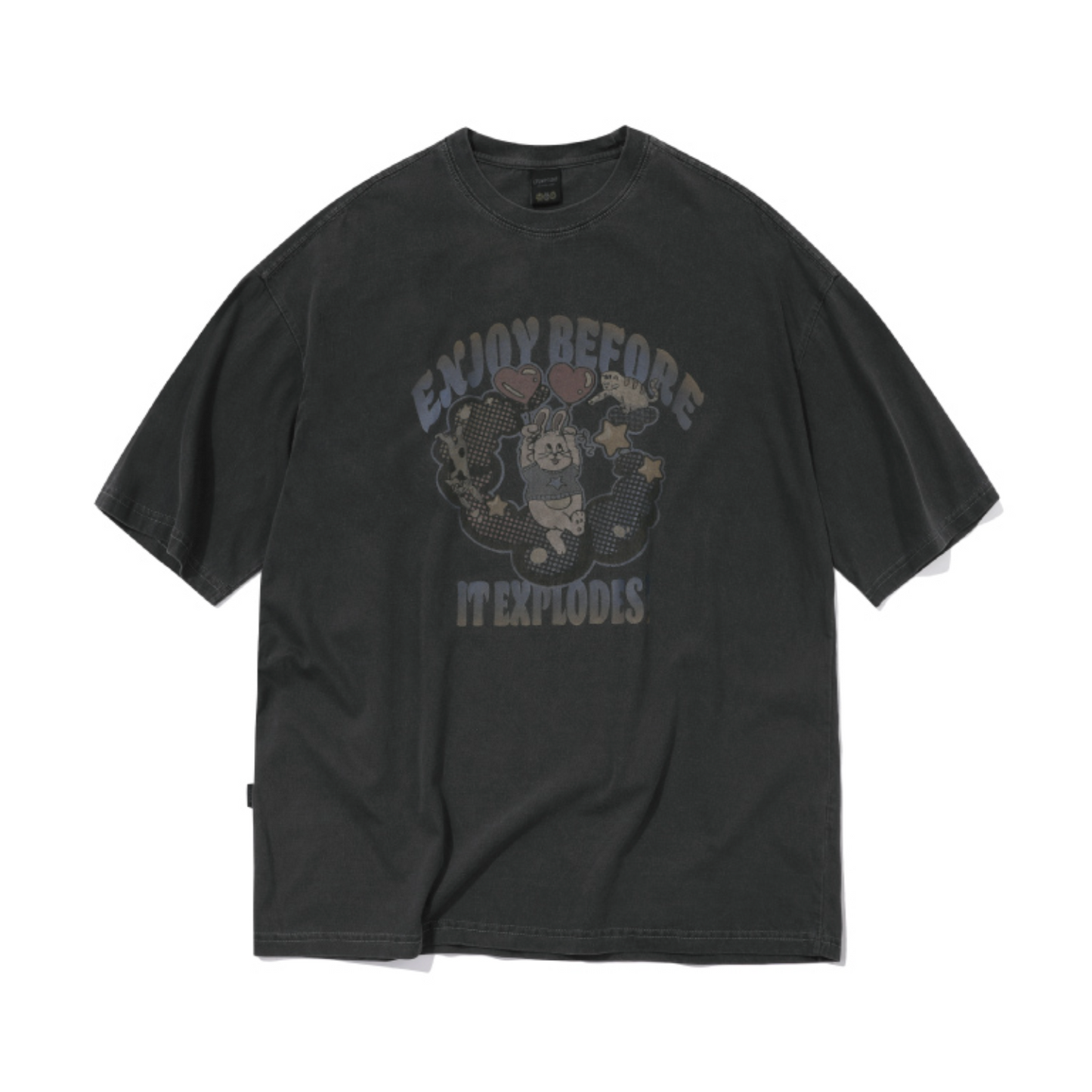 ｜CPGN STUDIO｜ Exploration Bunny Pigment Short-Sleeved T-Shirt Smoke Black