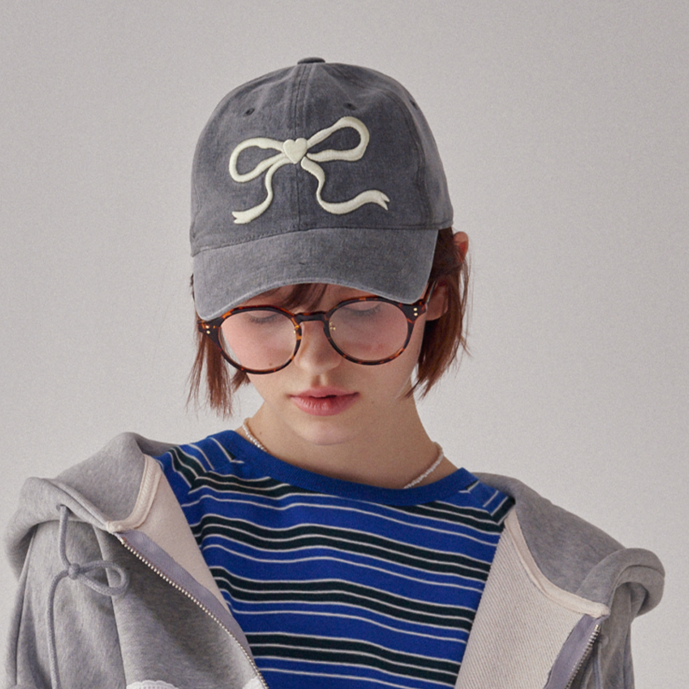 ｜RONRON｜ HEART RIBBON BALL CAP (9colour)