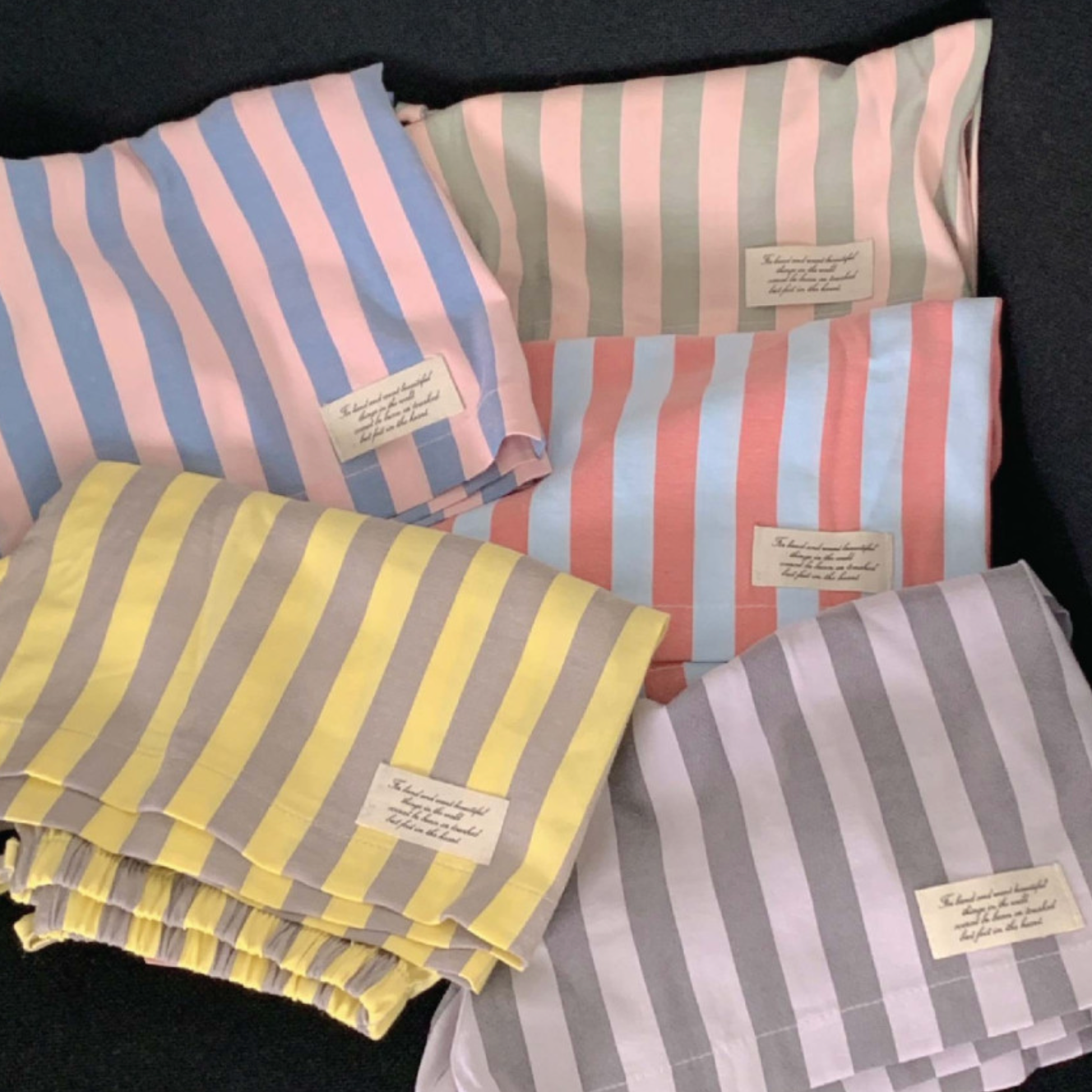 ｜little sloth｜ Homewear Couple Label Stripe Pants