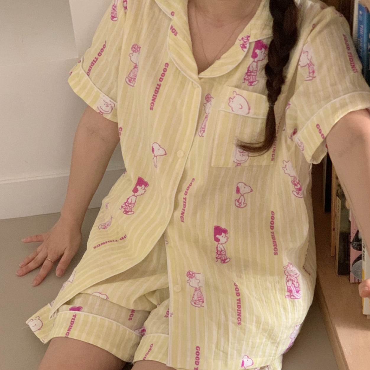 ｜little sloth｜ Palette Snoopy Cotton Pyjama Short Sleeve Set