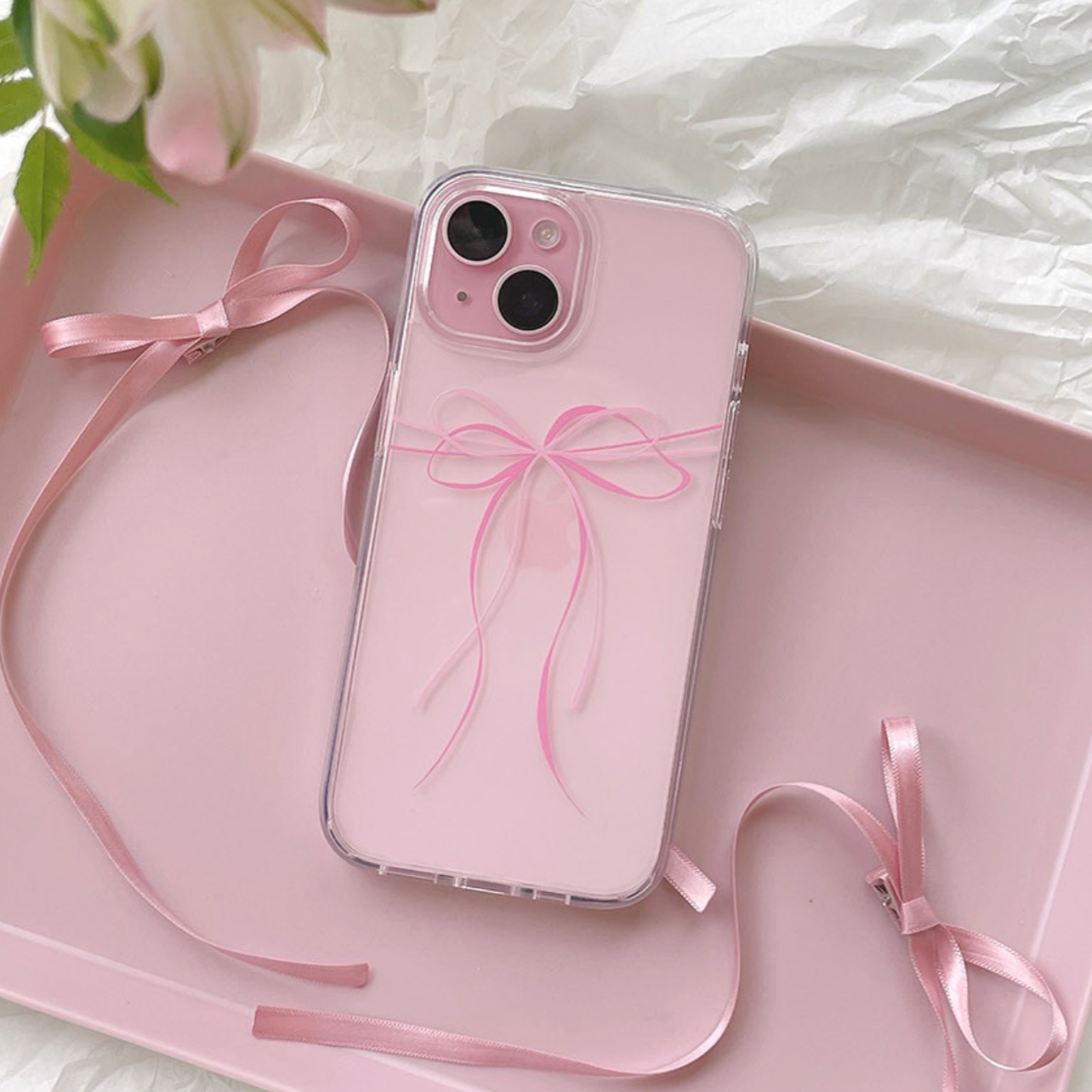 ｜Romantic Mood｜ Ribbon Tie Jelly Hard Case