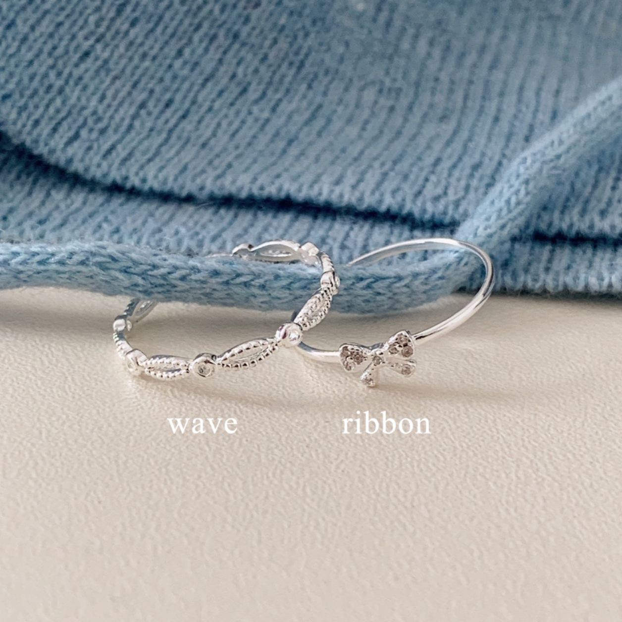 ｜SOYE PI-NE｜ Sia Ribbon Wave Ring Set