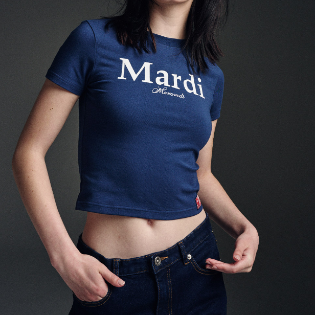 ｜MARDI MERCREDI｜ CROPPED TSHIRT MARDI CLASSIC (NAVY WHITE)