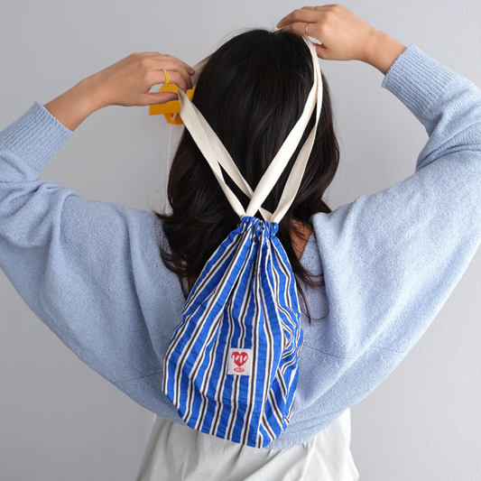 ｜MINMIN｜ Daily Pouch Bag (Blue Stripe)