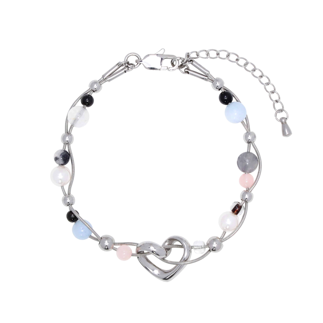 ｜STEELEDITION｜ Wave Heart Scallop Gemstone Bracelet