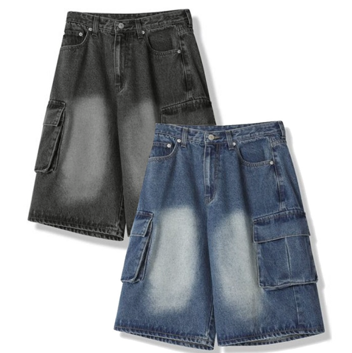 ｜Avandress｜ Wide Cargo Half Denim Pants 人氣5分牛仔褲 5色可選！