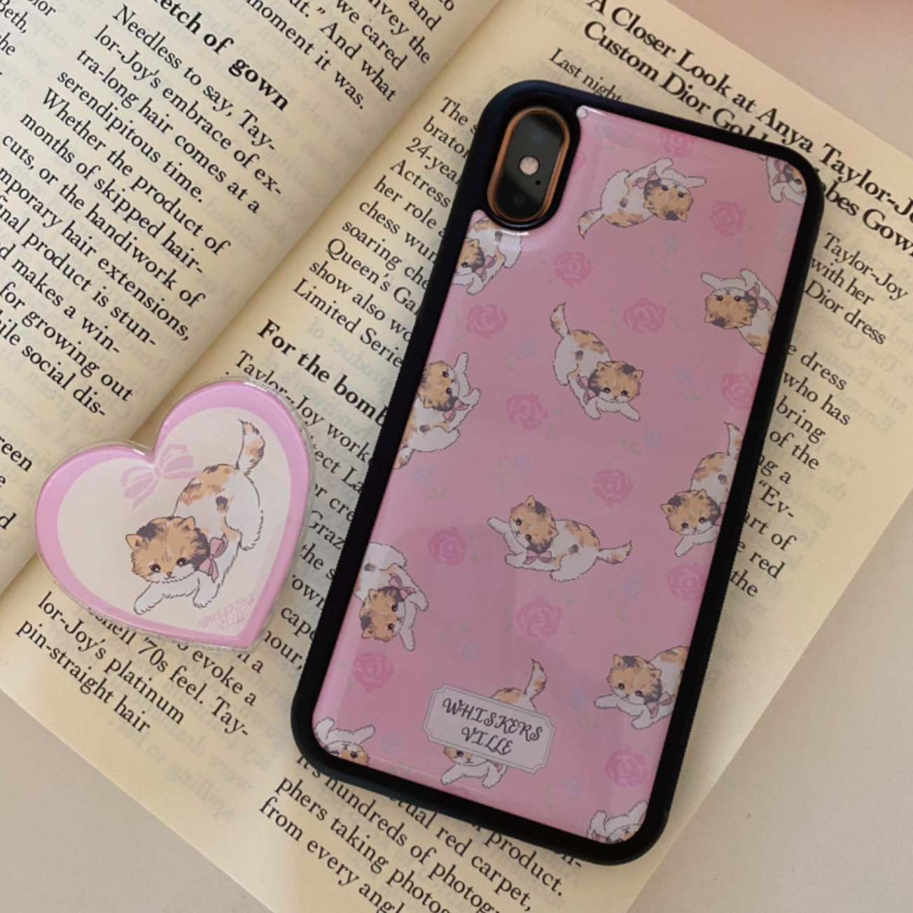 ｜whiskersville｜ Rose Cat Epoxy Phone Case
