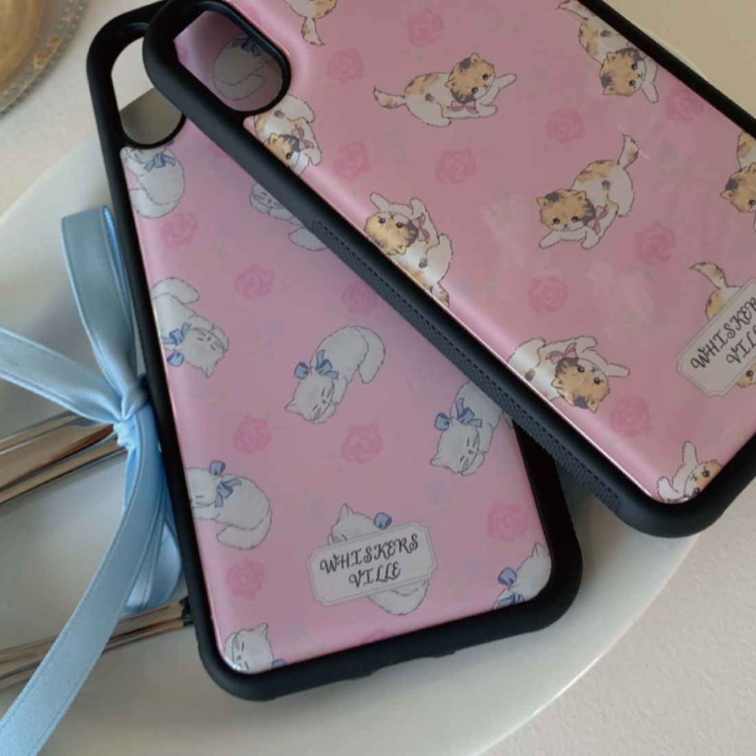 ｜whiskersville｜ Rose Cat Epoxy Phone Case (Persian Cat)