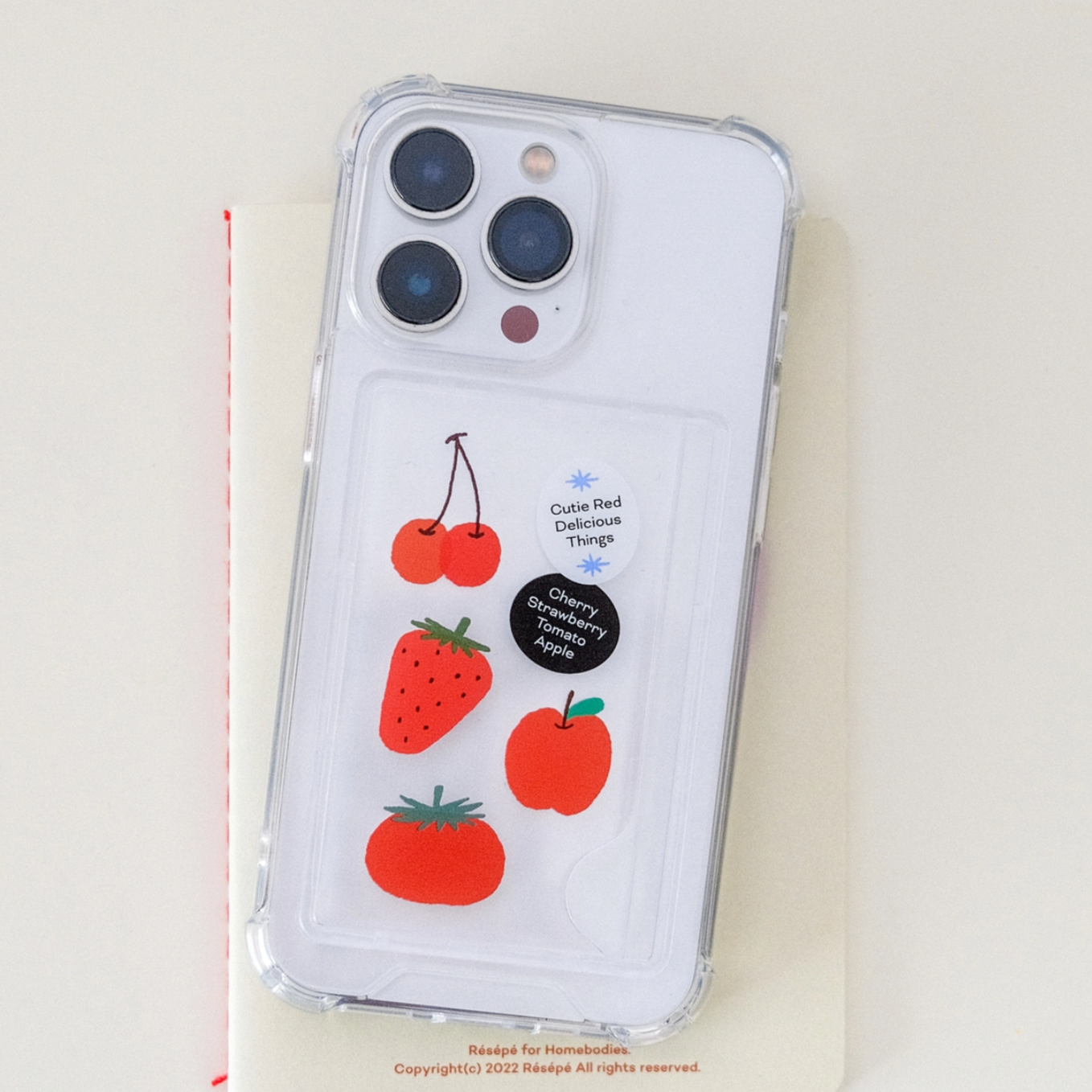 ｜RESEPE｜ Juicy Reds Card Pocket Phone Case
