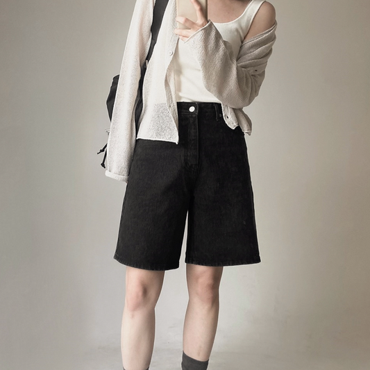 ｜SLOWAND｜ Solid Fit Dark Tone Denim Pants