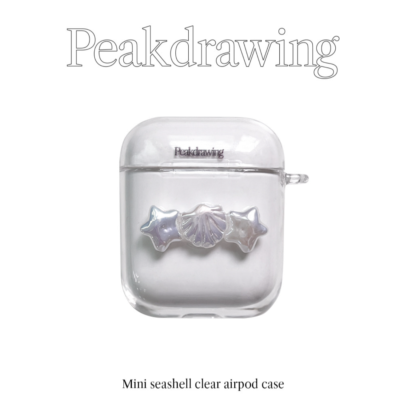 ｜Peakdrawing｜ Mini Seashell Airpods Clear Hard Case