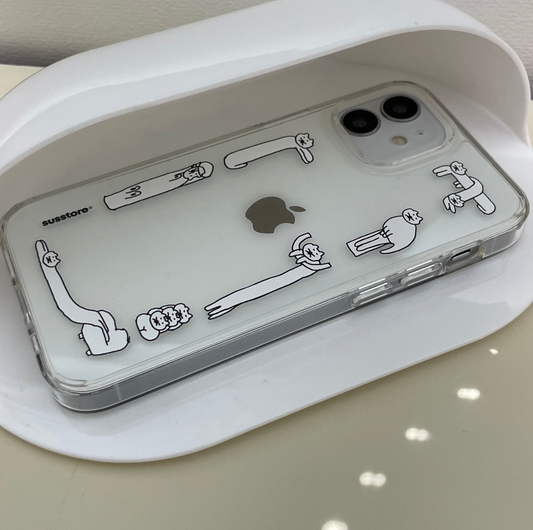 ｜SUSSTORE｜ 테두리 알 수 없는 매옹이 Jelly Hard Case