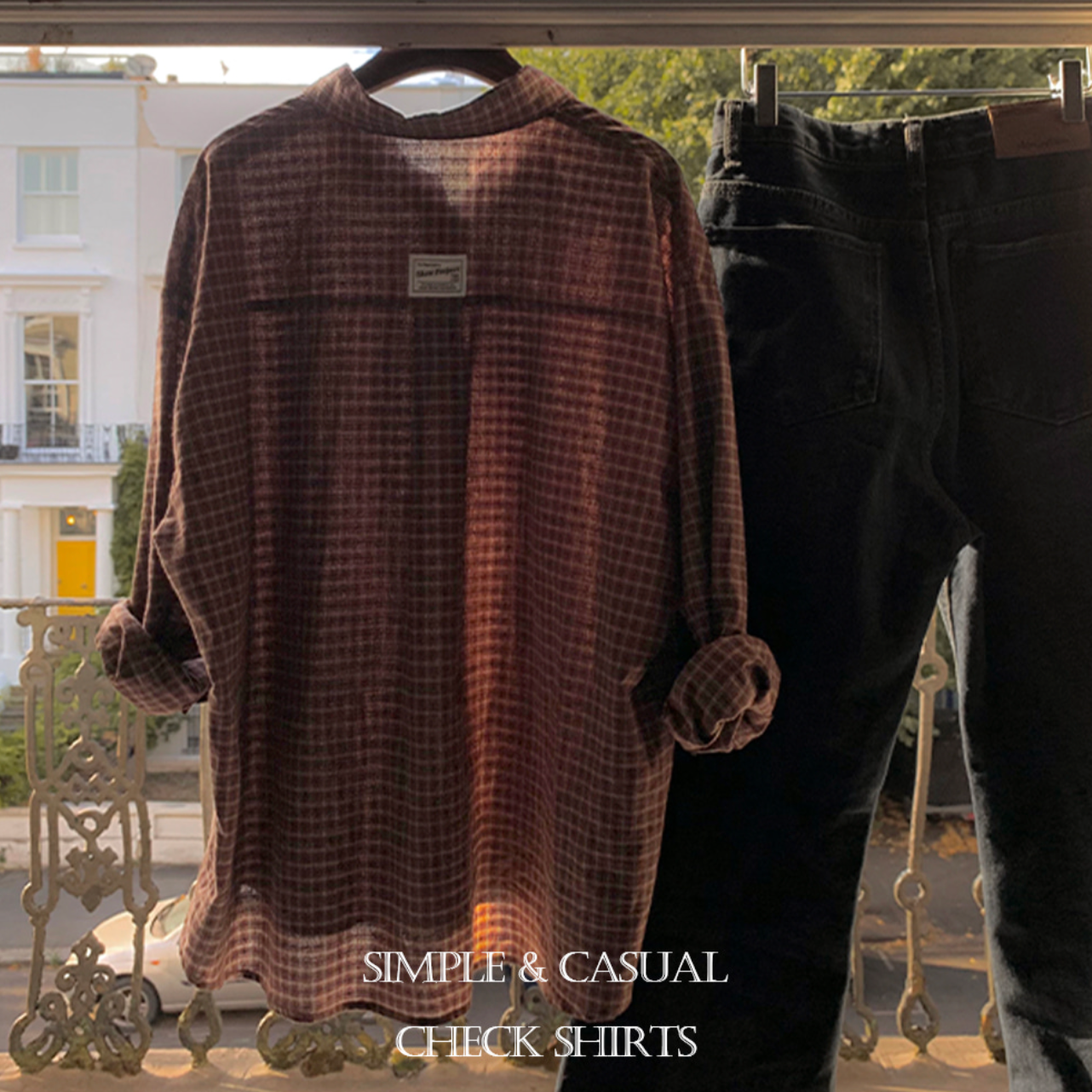 ｜SLOWAND｜ # SLOWMADE Autumn Vintage Label Checkered Shirt