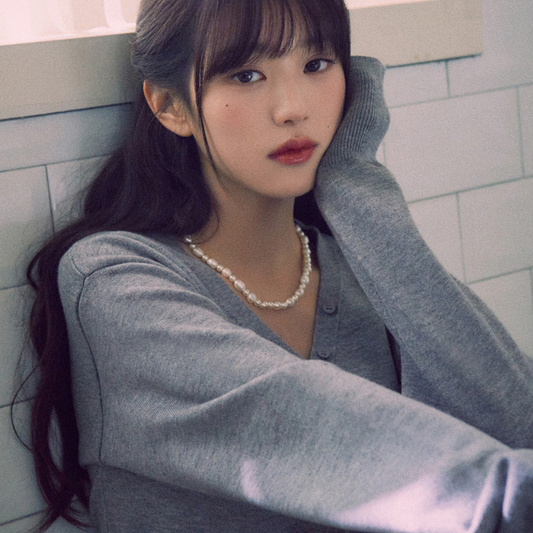 ｜rola rola｜ V NECK BASIC CARDIGAN GRAY