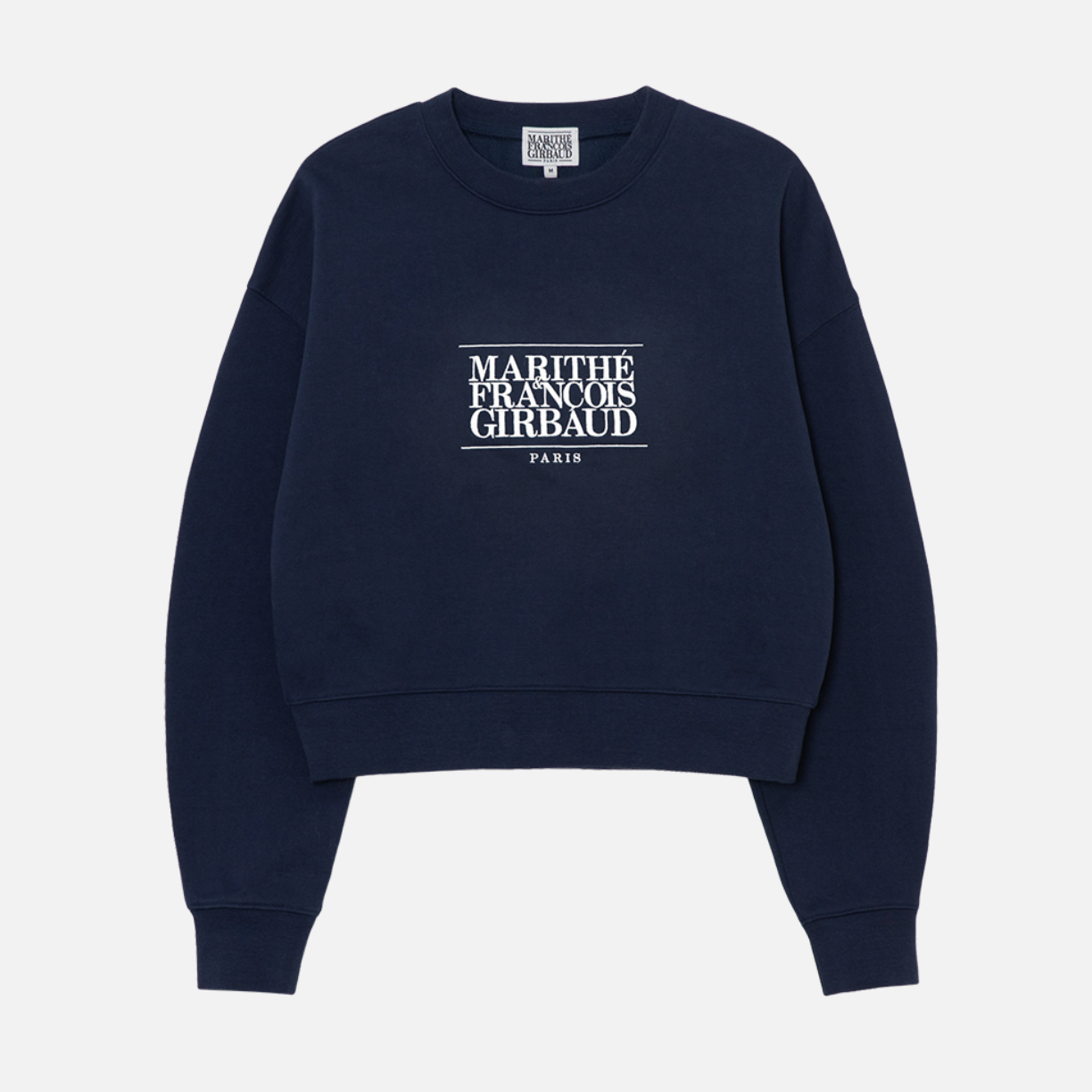 ｜MARITHÉ FRANÇOIS GIRBAUD｜ W CLASSIC LOGO CROP SWEATSHIRT Navy