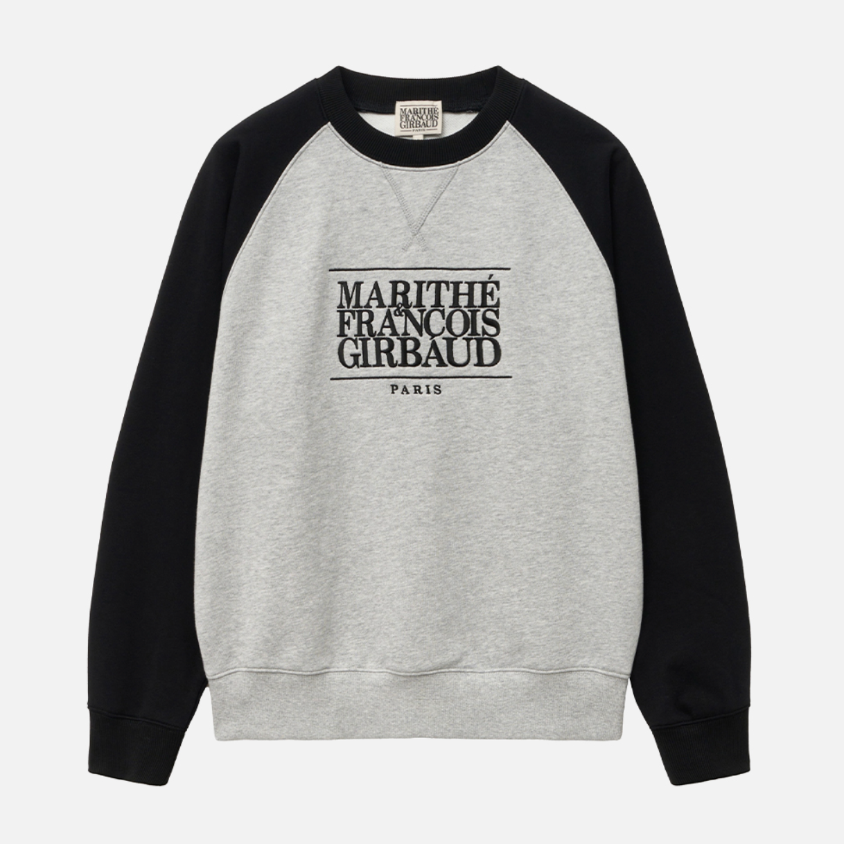｜MARITHÉ FRANÇOIS GIRBAUD｜ CLASSIC LOGO COLOR BLOCK RAGLAN SWEATSHIRT Heather Grey