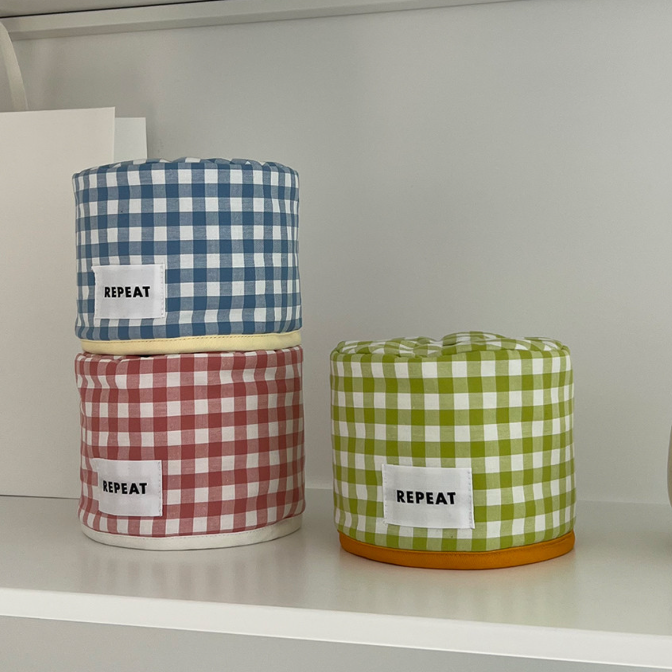 ｜Repeat｜ Checkered Quilted Roll Tissue Case